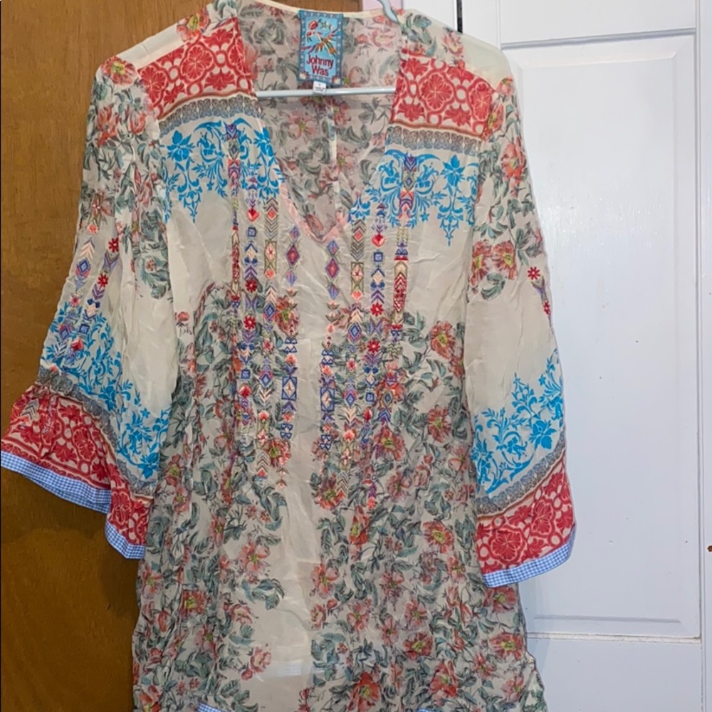 Johnny Was Tunic With Multi Patterns. Embroidered - image 1